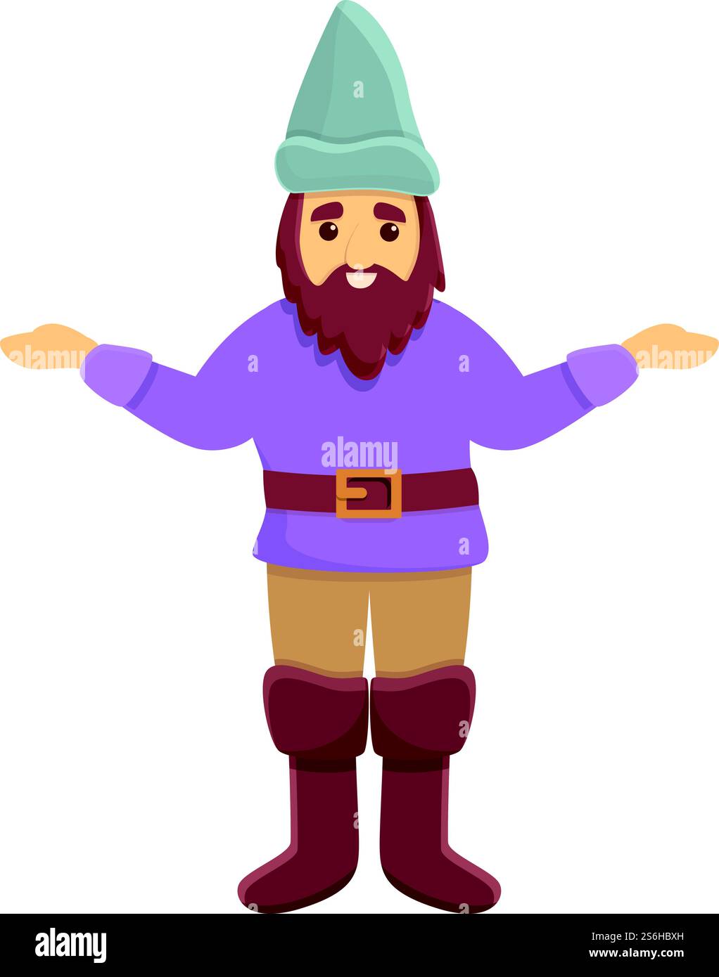 Icône de nain de jardin. Dessin animé de l'icône de vecteur nain de jardin pour la conception Web isolé sur fond blanc. Icône naine de jardin, style de dessin animé Illustration de Vecteur