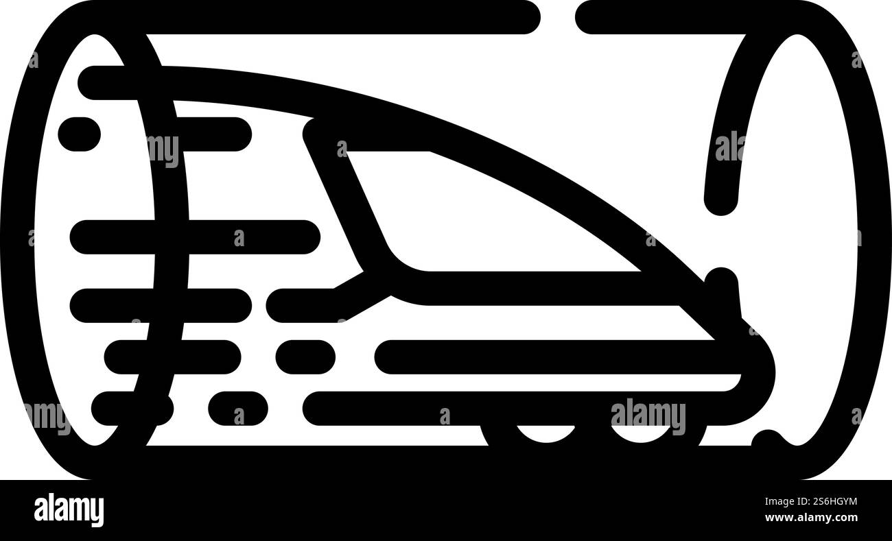 vecteur d'icône de ligne de chemin de fer hyperloop. enseigne de chemin de fer hyperloop. illustration noire du symbole de contour isolé. illustration vectorielle d'icône de ligne de chemin de fer hyperloop Illustration de Vecteur