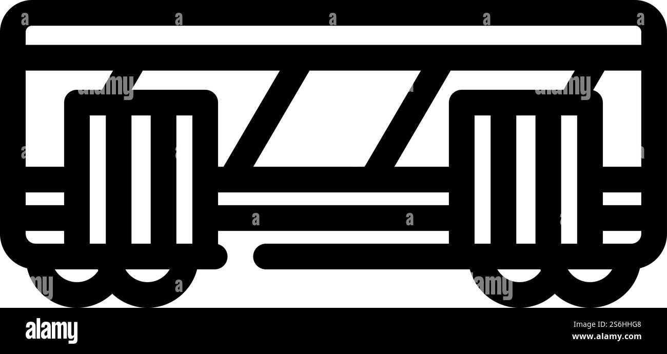 vecteur d'icône de ligne de wagon de chemin de fer. panneau de signalisation pour wagon illustration noire du symbole de contour isolé. illustration vectorielle d'icône de ligne de wagon ferroviaire Illustration de Vecteur