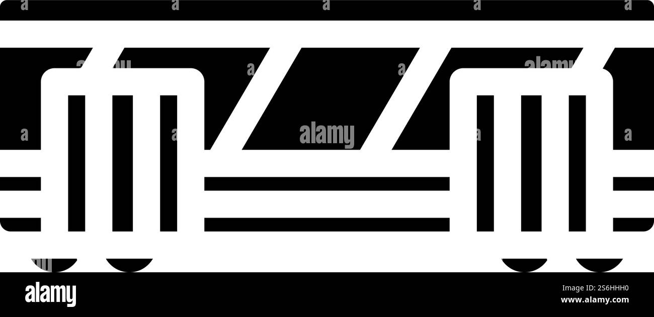 vecteur d'icône de glyphe de voiture de chemin de fer. panneau de signalisation pour wagon illustration noire du symbole de contour isolé. illustration vectorielle d'icône de glyphe de chariot de chemin de fer Illustration de Vecteur