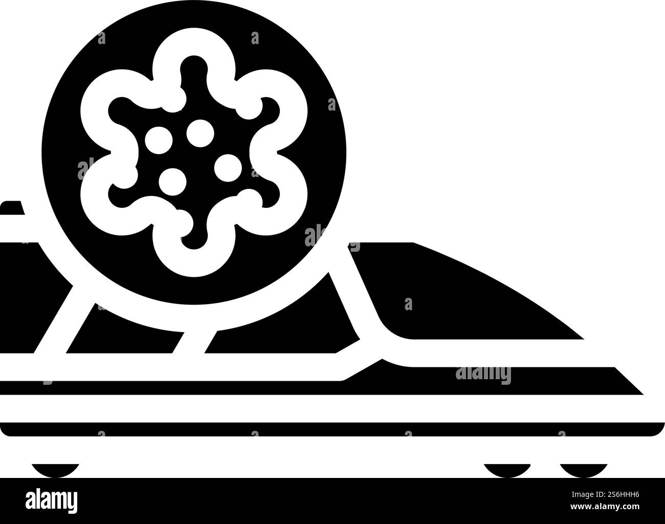 vecteur d'icône de glyphe de train infecté. signe de train infecté. illustration noire du symbole de contour isolé. illustration vectorielle d'icône de glyphe de train infecté Illustration de Vecteur