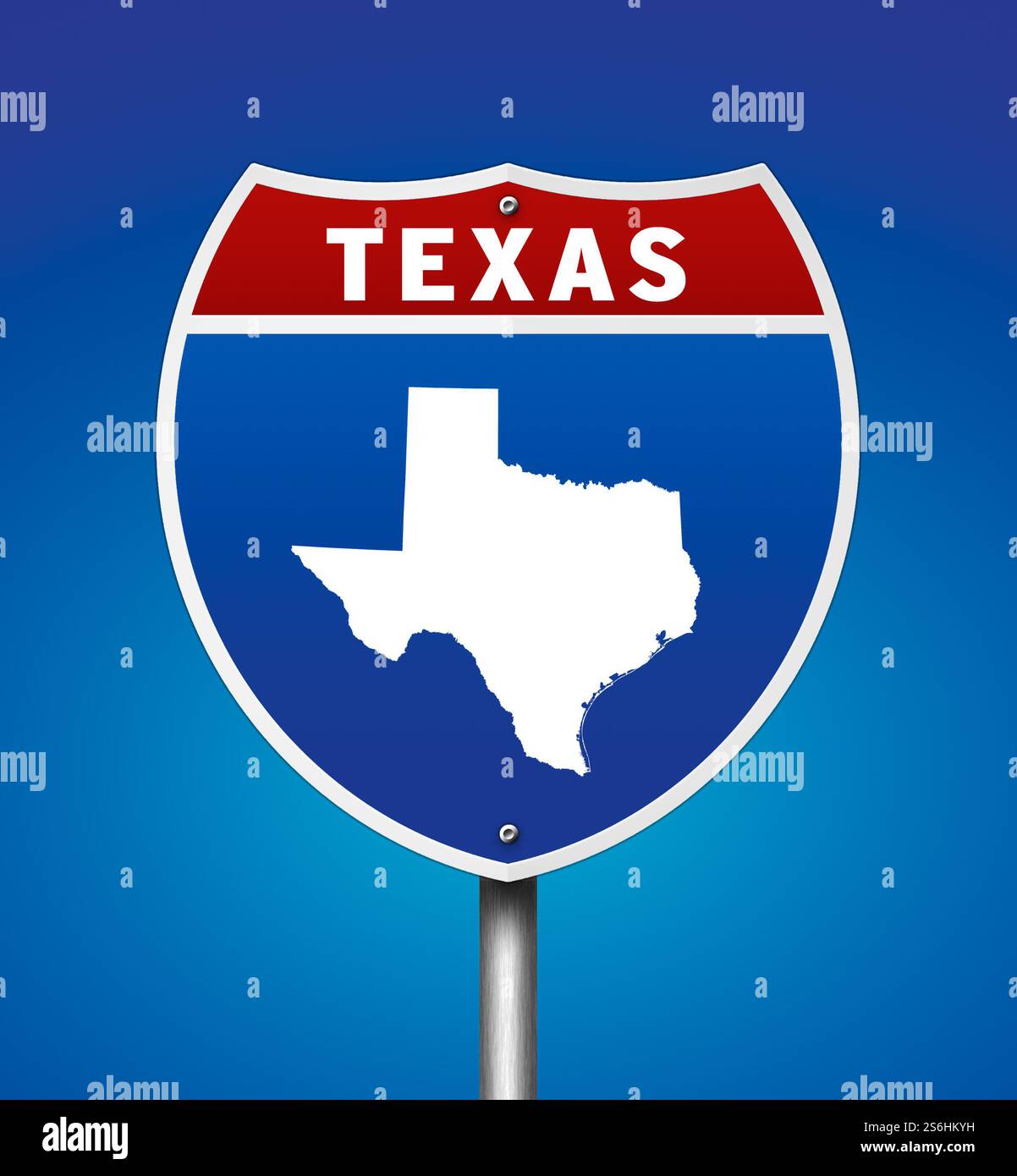 Panneau de signalisation de l'État du Texas Banque D'Images