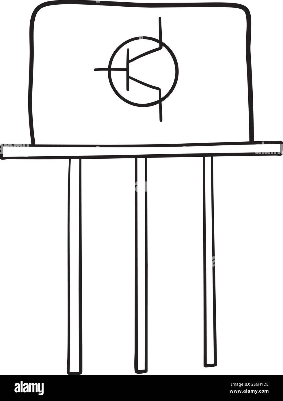 Icône transistor. Conception d'esquisse dessinée à la main. Illustration vectorielle. Illustration de Vecteur
