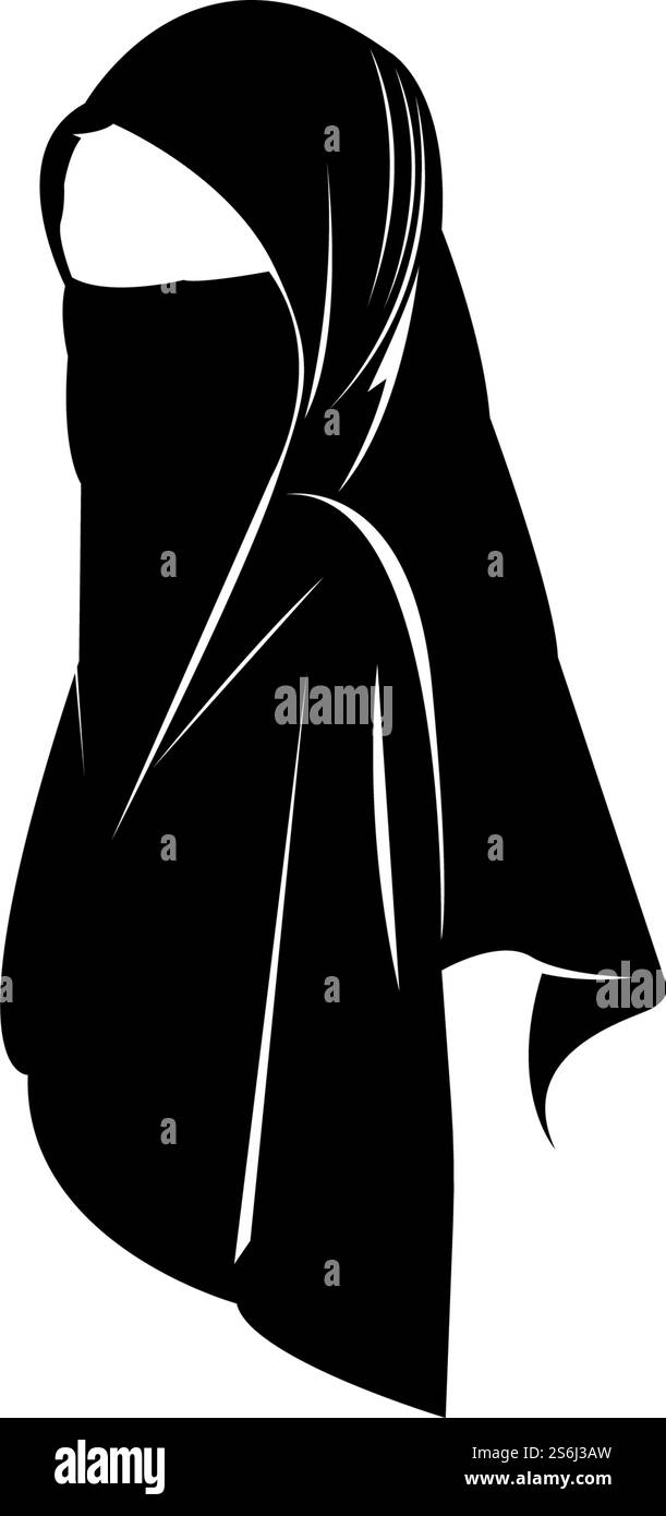 hijab femmes noir silhouette vector icônes app-vector Illustration de Vecteur
