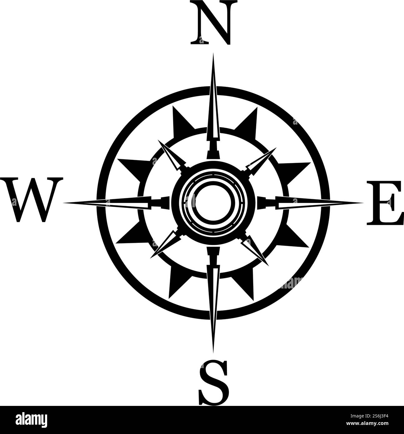 icône de boussole isolé sur fond.pictogramme de boussole plat moderne, affaires, marketing, concept d'internet.symbole vectoriel simple à la mode pour websitedesign ou bouton pour mobile app.logo illustration. Illustration de Vecteur