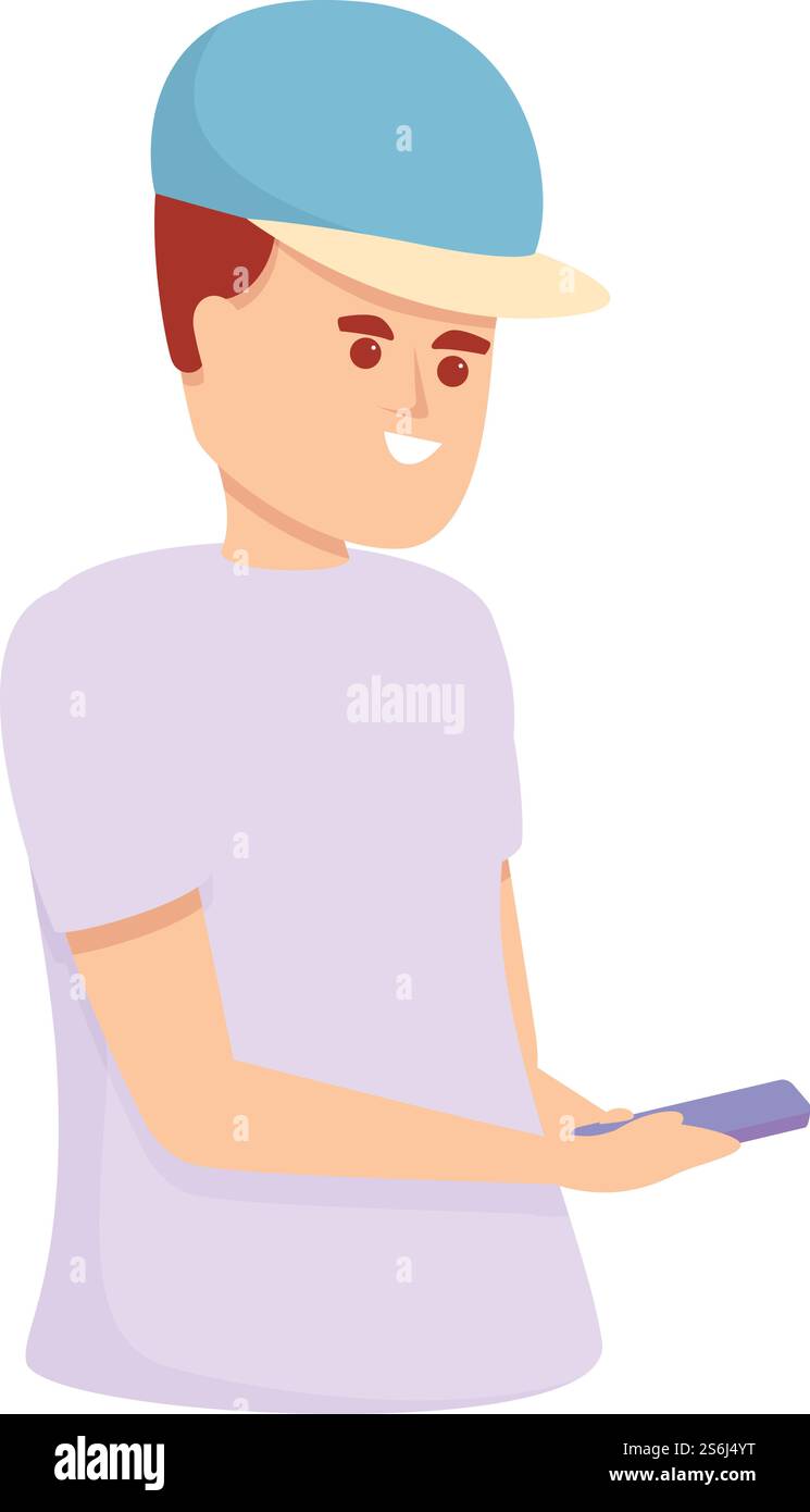 Icône réseau de messagerie écolier. Dessin animé de l'icône vectorielle de réseau de messagerie d'écolier pour la conception Web isolé sur fond blanc. Icône de réseau de messagerie d'écolier, style de dessin animé Illustration de Vecteur