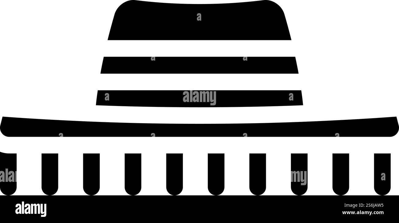 vecteur d'icône de glyphe hat espagne. chapeau espagne signe. illustration noire du symbole de contour isolé. illustration vectorielle d'icône de glyphe de chapeau espagne Illustration de Vecteur
