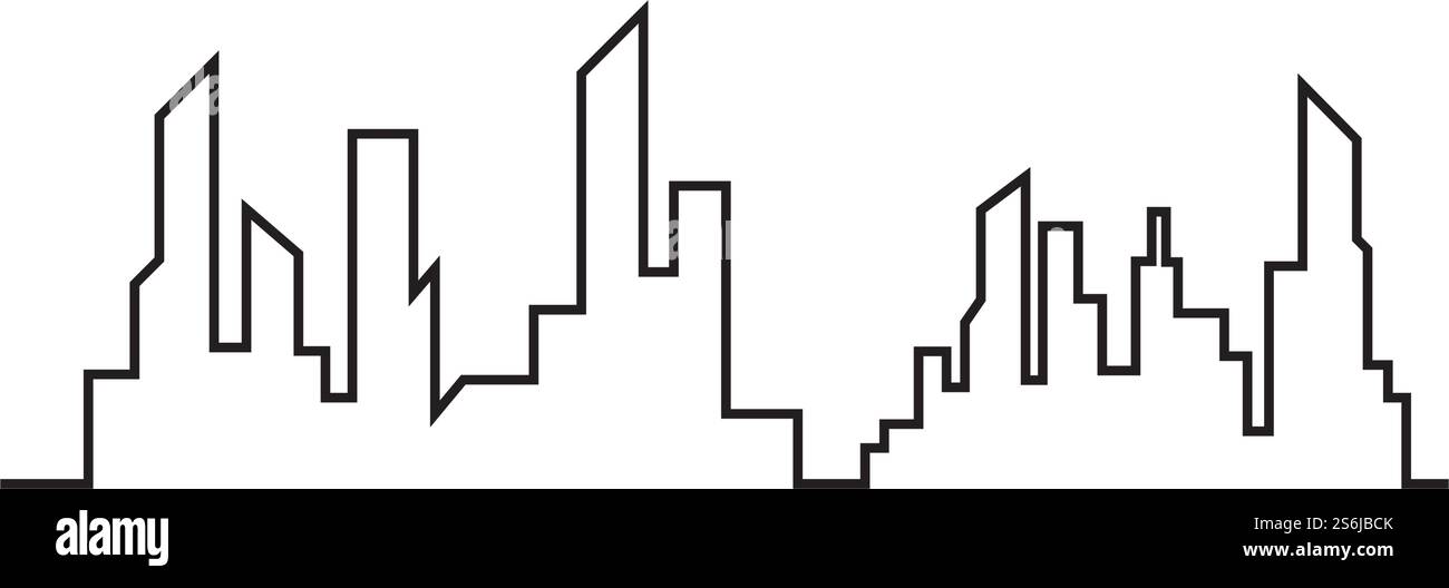 Ville moderne . silhouette ville. vector illustration en modèle plat Illustration de Vecteur