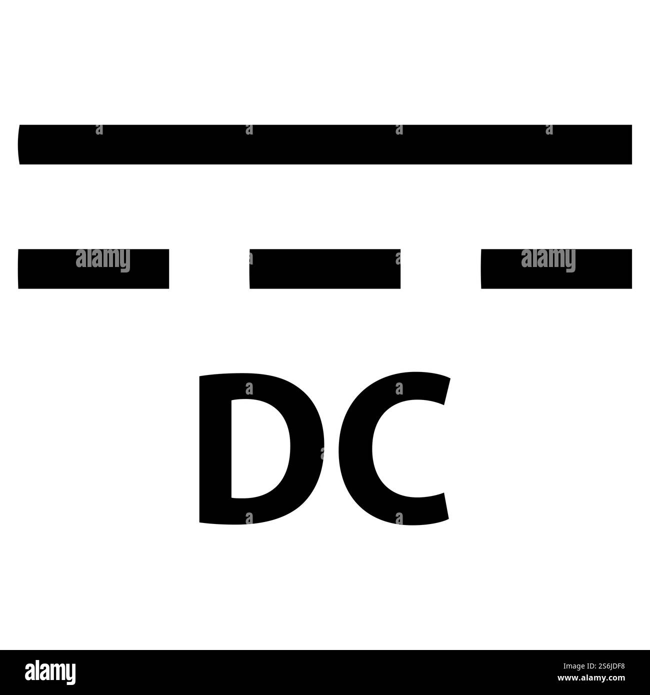 Symbole CC de courant continu Illustration de Vecteur