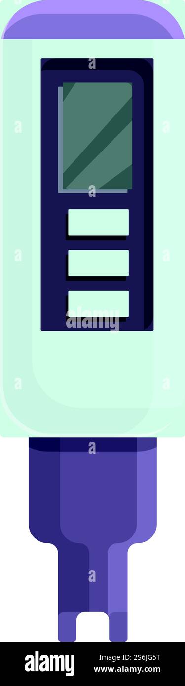 Icône de niveau du pH-mètre. Dessin animé de l'icône de vecteur de niveau de mètre de Ph pour la conception de Web isolé sur fond blanc. Icône de niveau de pH mètre, style de dessin animé Illustration de Vecteur