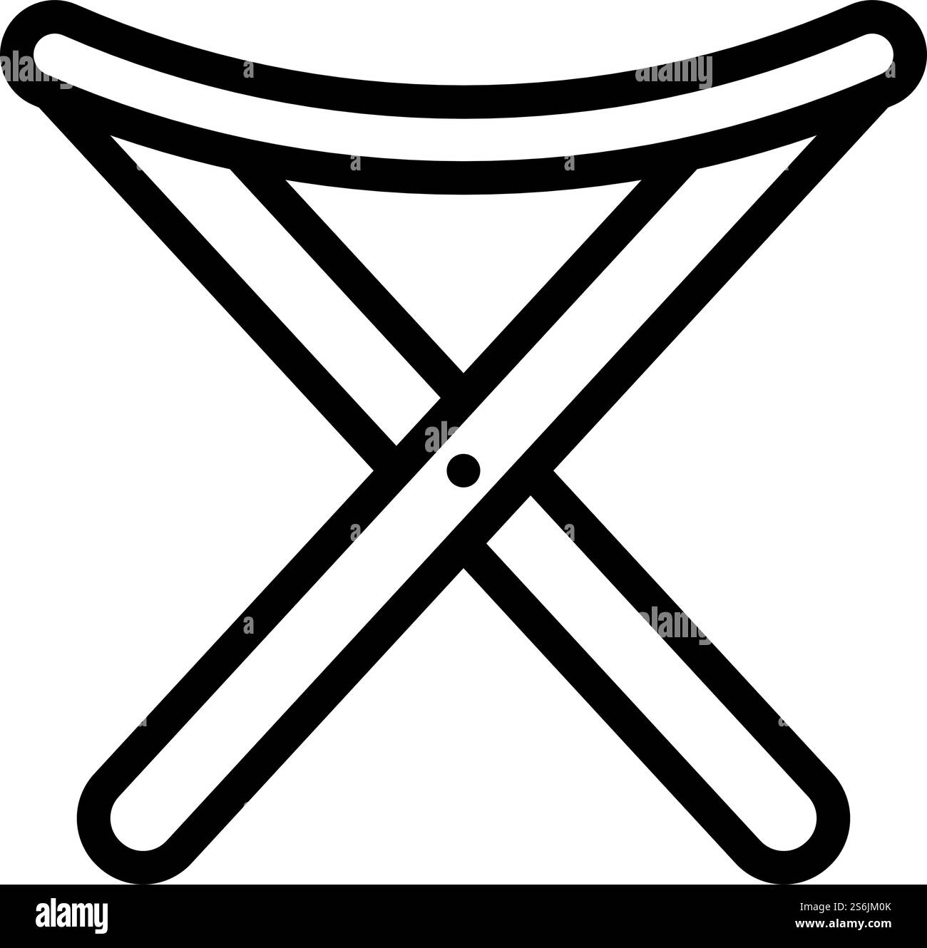 Icône de la chaise pliante pour la pêche. Contour en gras avec largeur de contour modifiable. Illustration vectorielle. Illustration de Vecteur