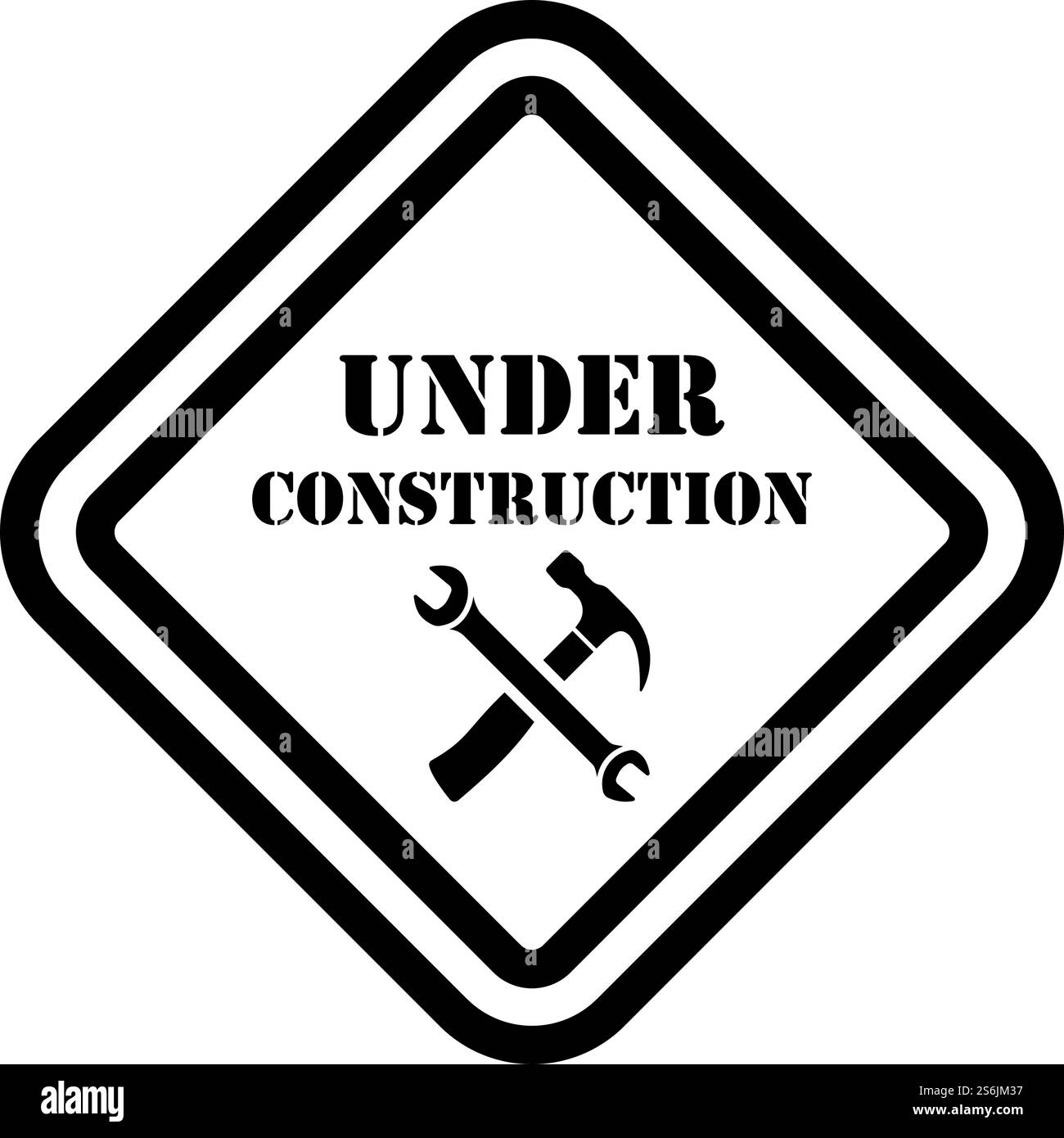 Icône de en construction. Conception de contour gras modifiable. Illustration vectorielle. Illustration de Vecteur