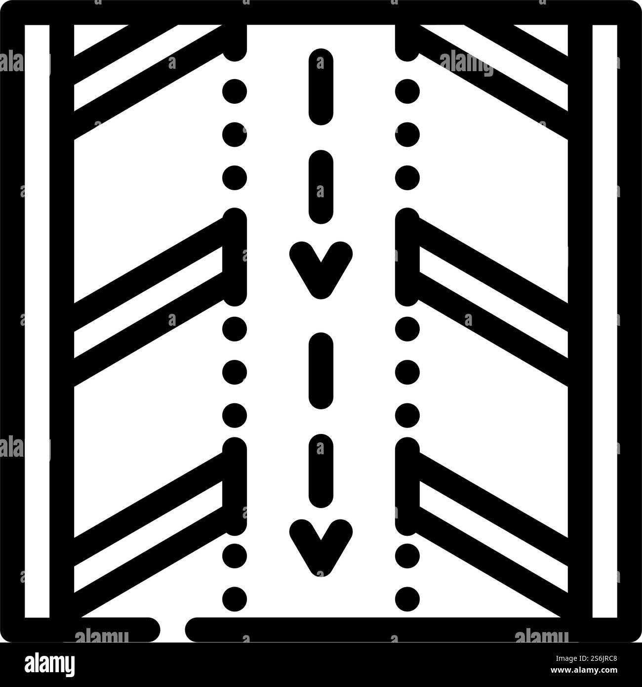 flèches de direction sur le vecteur d'icône de ligne de stationnement. flèches de direction sur le panneau de stationnement. illustration noire du symbole de contour isolé. flèches de direction sur l'illustration vectorielle d'icône de ligne de stationnement Illustration de Vecteur