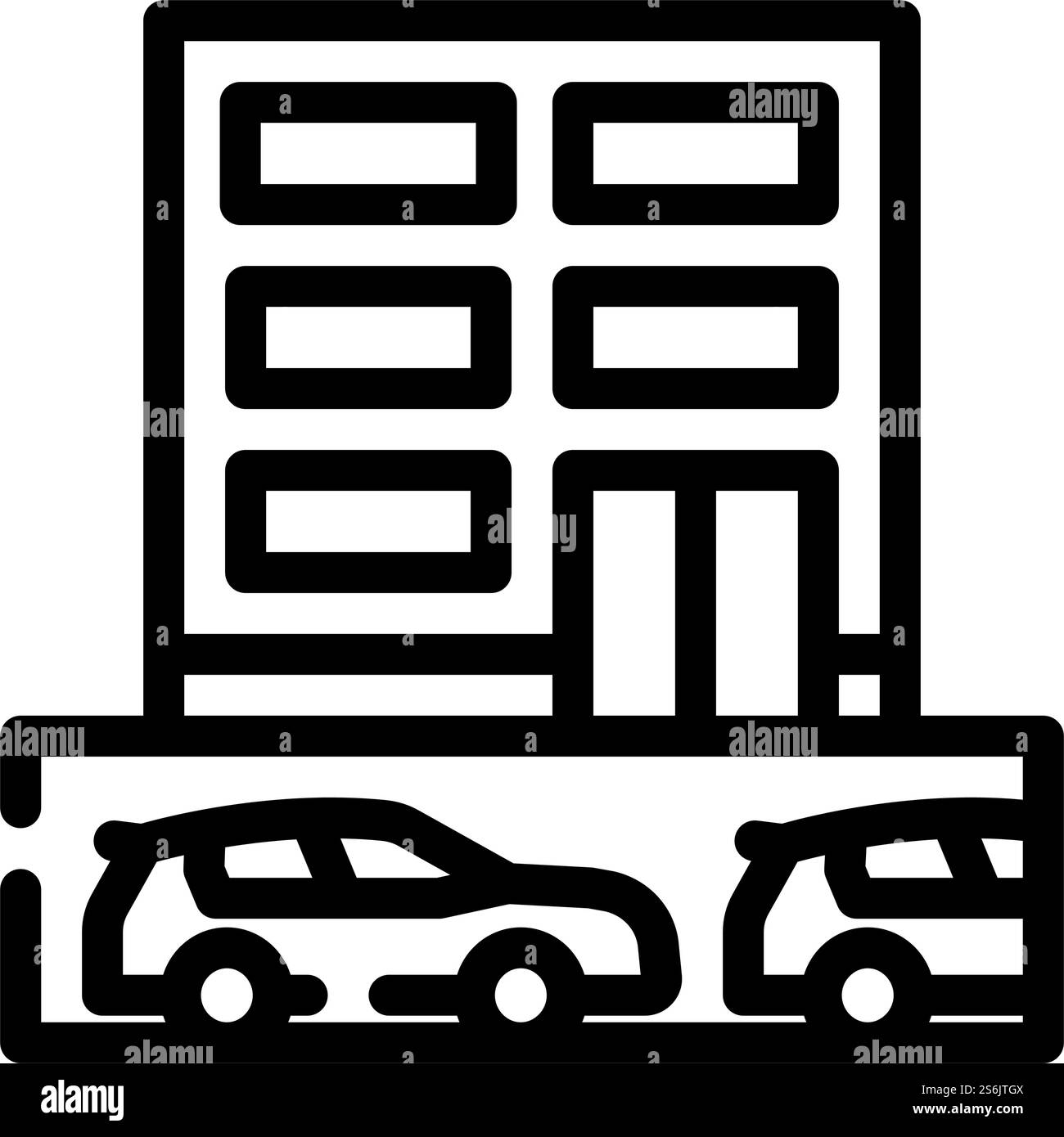 vecteur d'icône de ligne de stationnement souterrain. panneau de stationnement souterrain. illustration noire du symbole de contour isolé. illustration vectorielle d'icône de ligne de stationnement souterrain Illustration de Vecteur