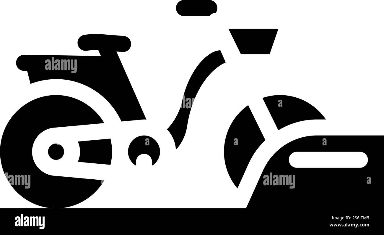 vecteur d'icône de glyphe de stationnement de vélo. panneau de stationnement pour bicyclettes. illustration noire du symbole de contour isolé. illustration vectorielle d'icône de glyphe de stationnement de vélo Illustration de Vecteur