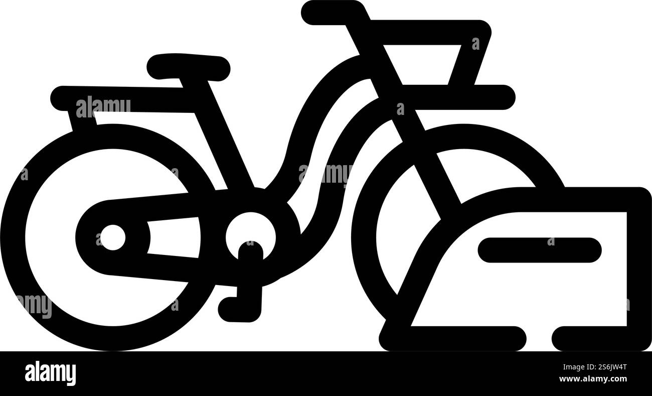 vecteur d'icône de ligne de stationnement de bicyclette. panneau de stationnement pour bicyclettes. illustration noire du symbole de contour isolé. illustration vectorielle d'icône de ligne de stationnement de vélo Illustration de Vecteur