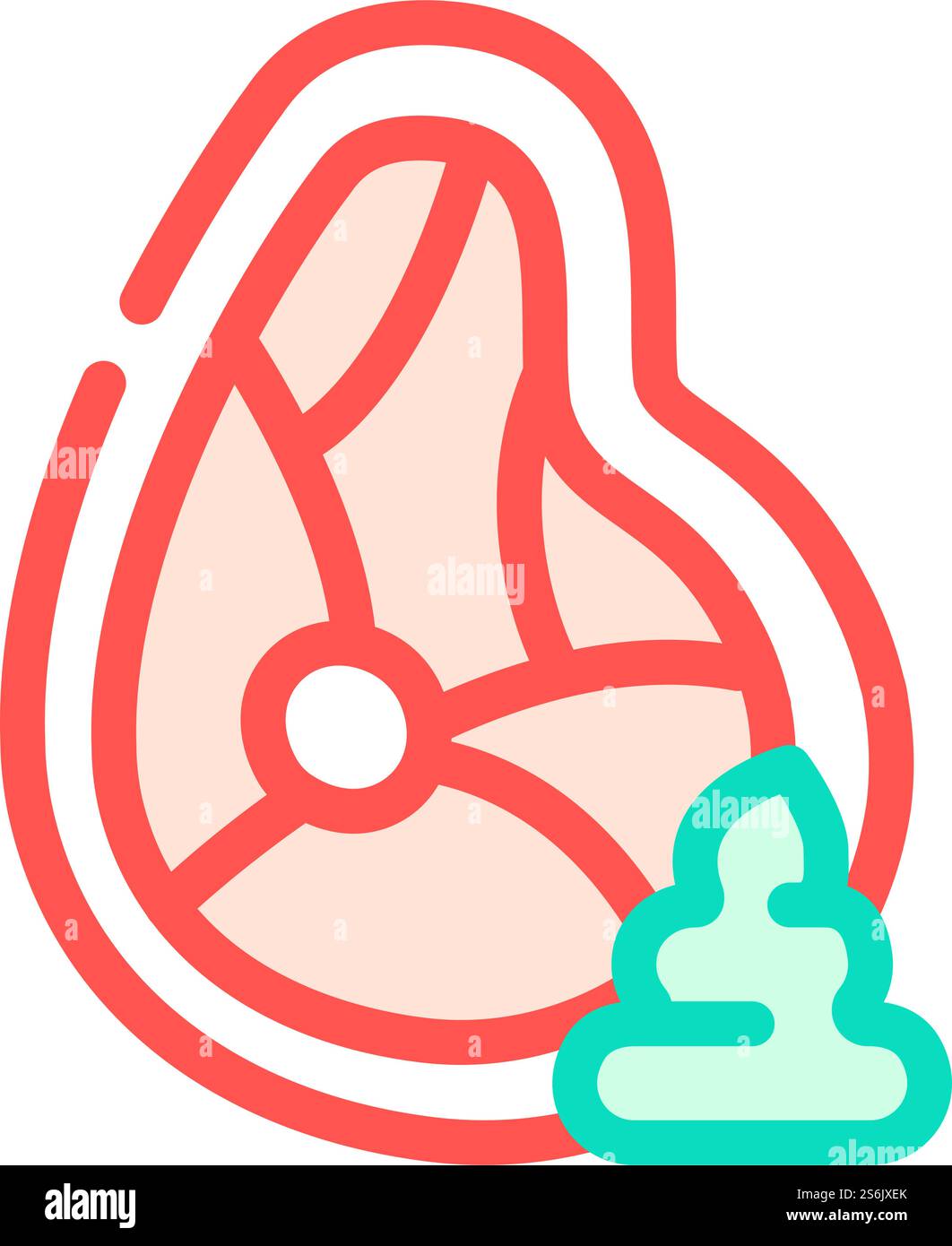 vecteur d'icône de couleur de wasabi de viande. signe de wasabi à la viande. illustration de symbole isolé. illustration vectorielle d'icône de couleur de wasabi de viande Illustration de Vecteur