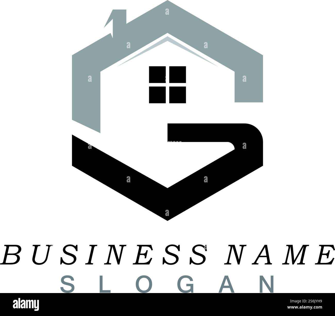 lettre g avec logo maison Illustration de Vecteur