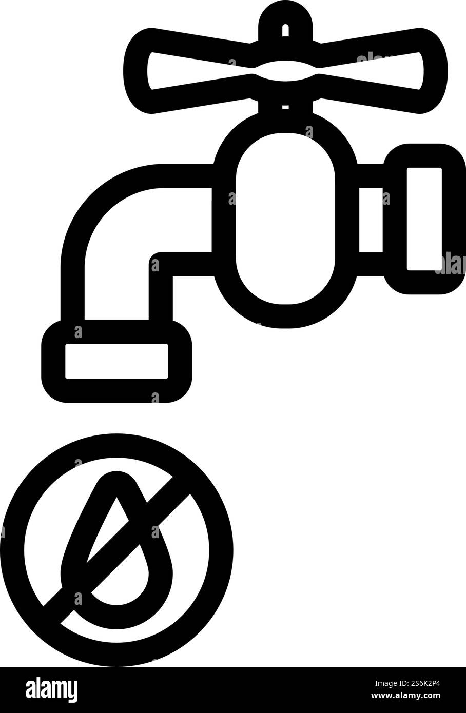 Robinet d'eau avec icône goutte d'eau. Conception de contour gras modifiable. Illustration vectorielle. Illustration de Vecteur