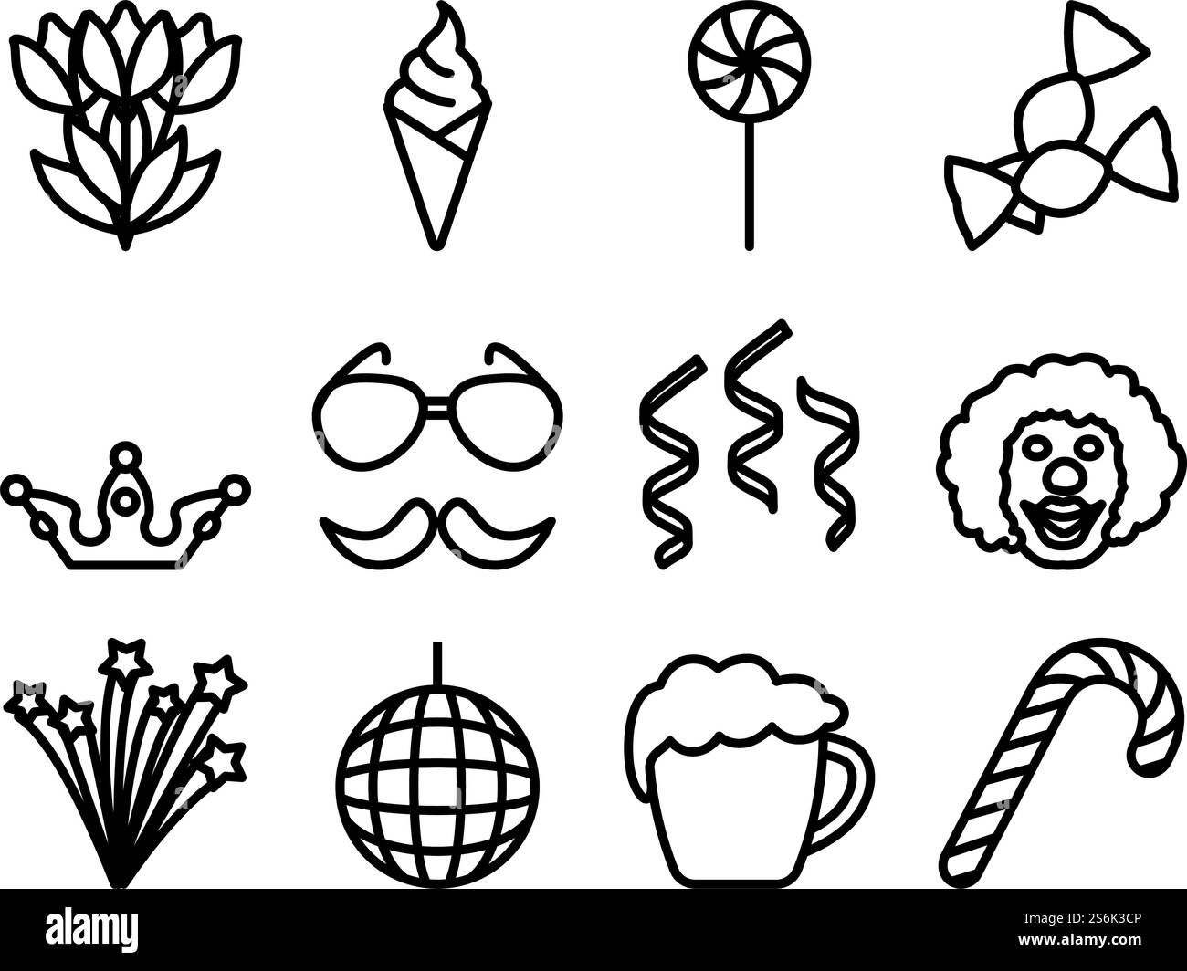 Ensemble d'icônes de célébration. Conception de contour gras modifiable. Illustration vectorielle. Illustration de Vecteur