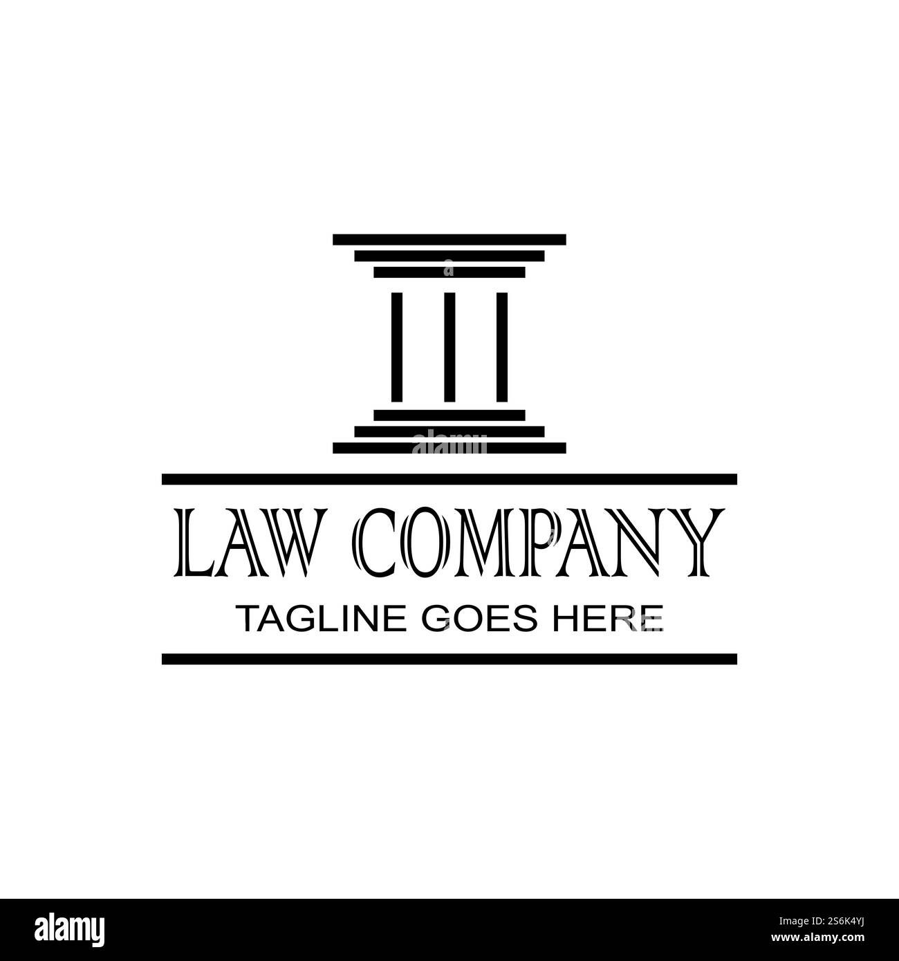 Colonnes de pilier antiques Rome grecque Athènes conception de logo bâtiment historique Illustration de Vecteur