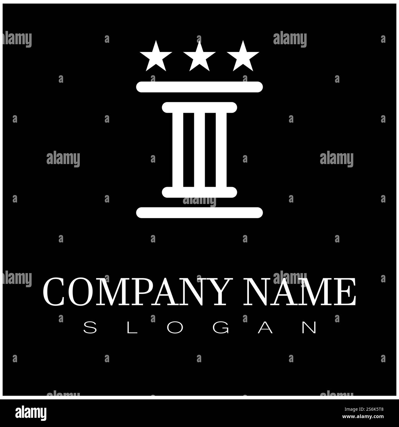 Colonnes de pilier antiques Rome grecque Athènes conception de logo bâtiment historique Illustration de Vecteur