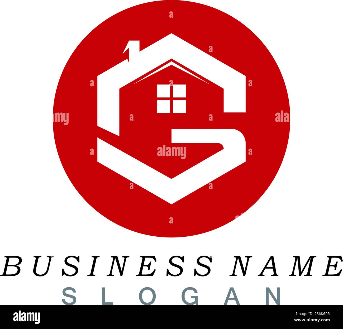 lettre g avec logo maison Illustration de Vecteur