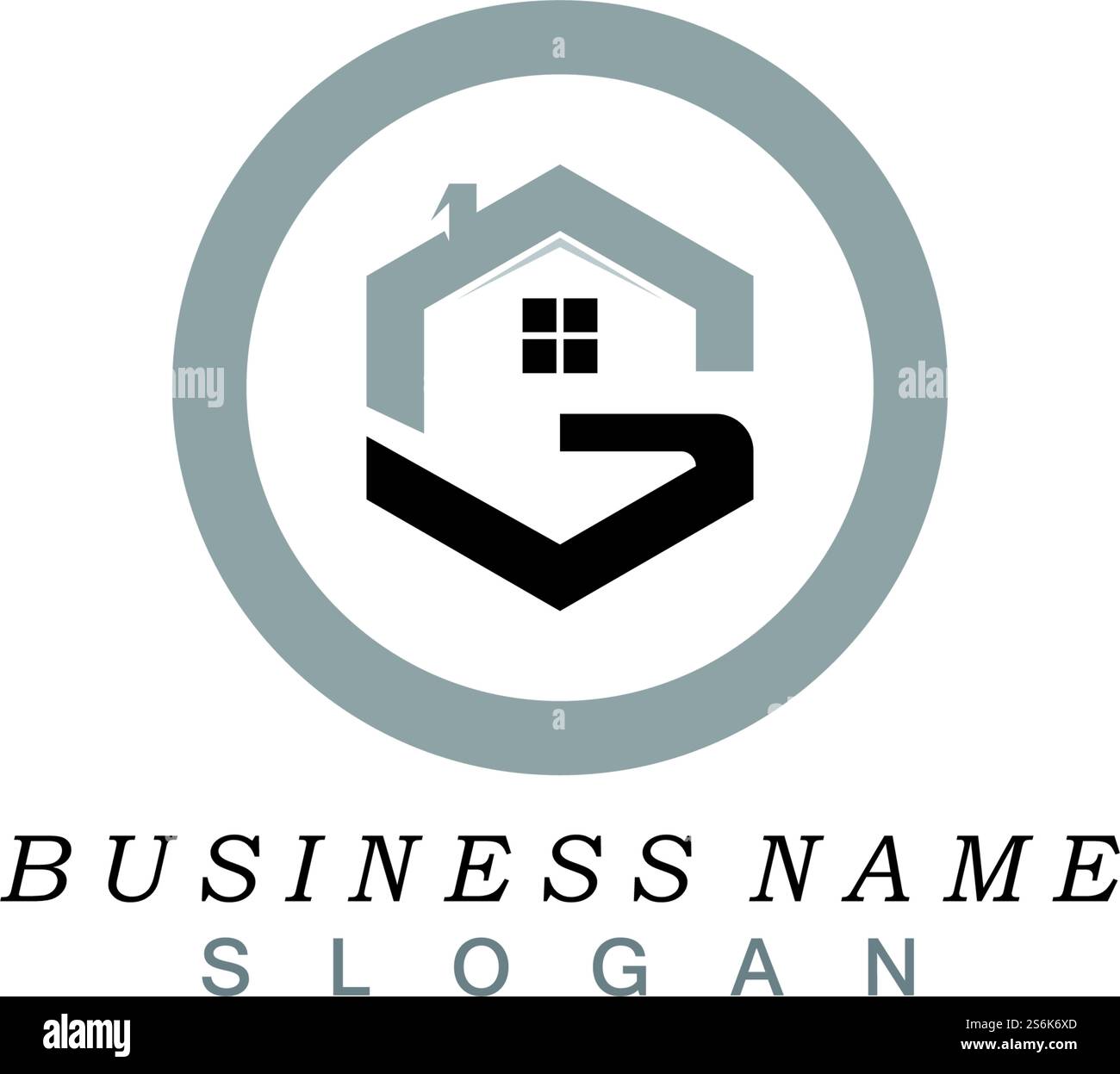 lettre g avec logo maison Illustration de Vecteur