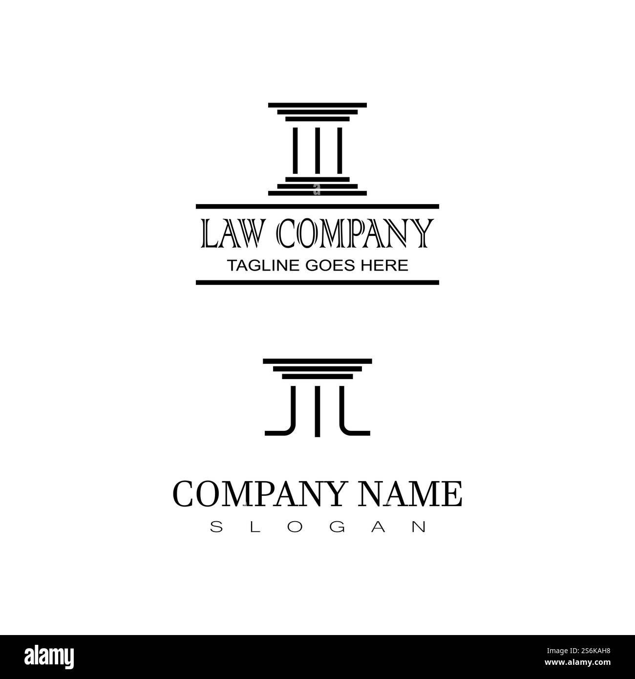 Colonnes de pilier antiques Rome grecque Athènes conception de logo bâtiment historique Illustration de Vecteur