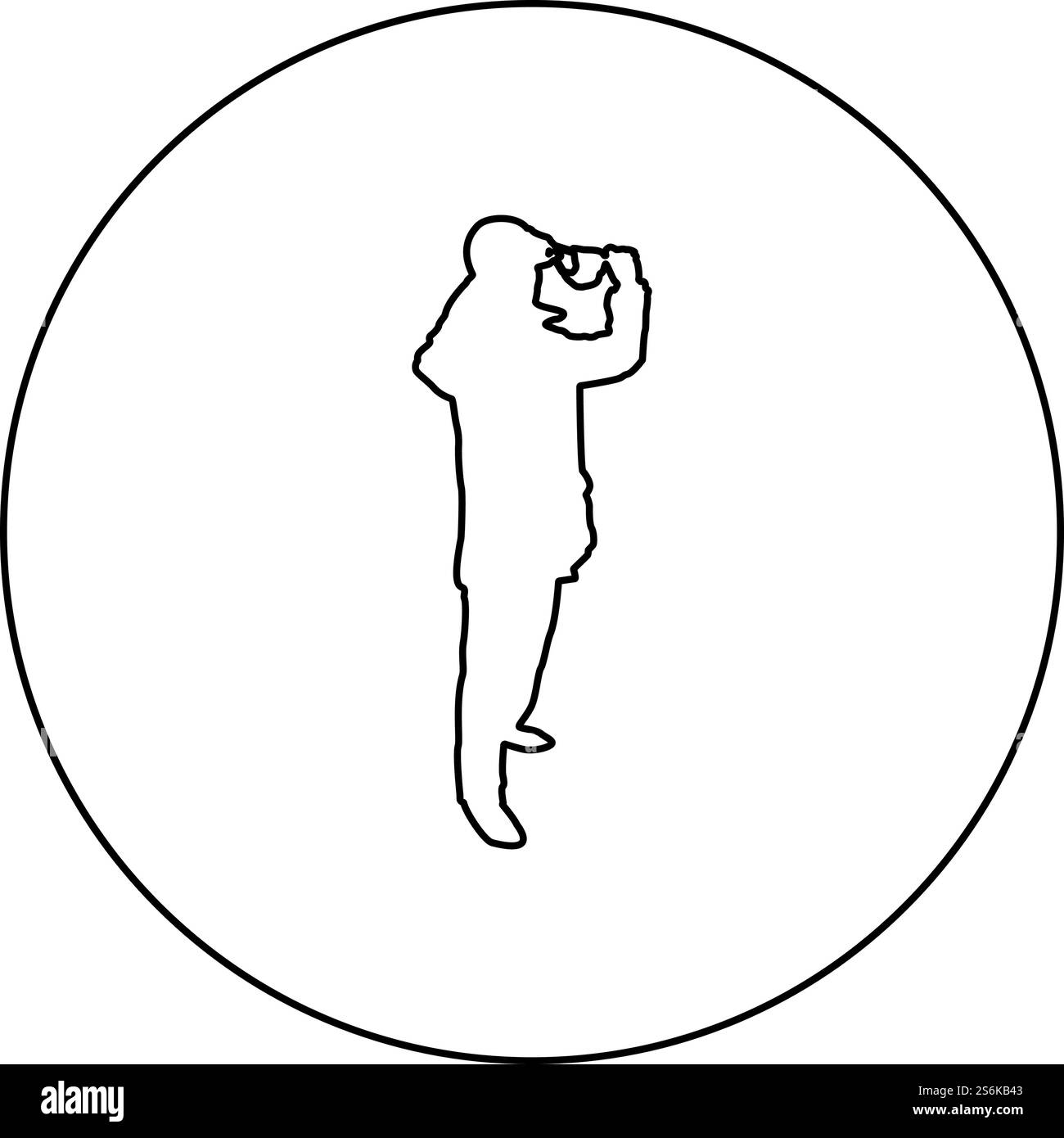 Homme habiller le tissu dans le visage masque médical portant l'équipement de protection contre la poussière concept virus Coronavirus grippe grippe prévention quarantaine protéger de la pollution atmosphérique silhouette en cercle rond noir illustration vectorielle contour contour style image simple. Homme habiller le tissu dans le masque médical de visage portant l'équipement de protection contre la poussière concept de virus Coronavirus grippe grippe prévention quarantaine protéger de la pollution de l'air silhouette en cercle rond noir illustration vectorielle contour image de style Illustration de Vecteur