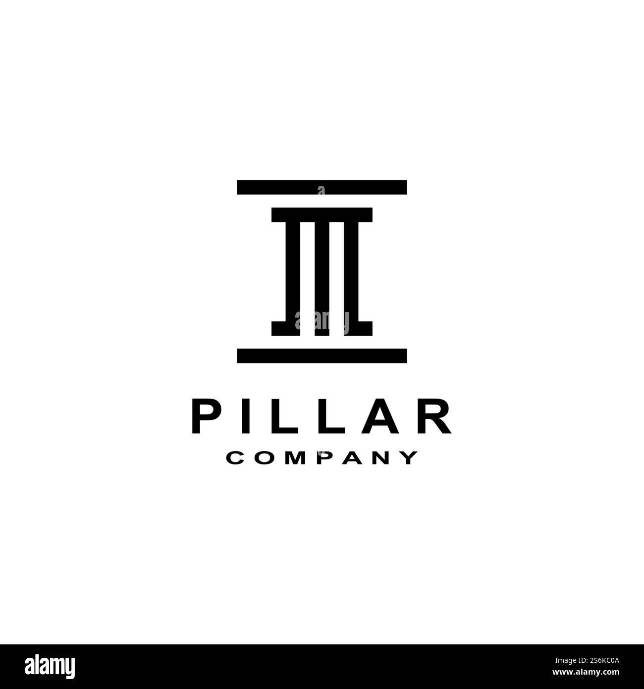 Colonnes de pilier antiques Rome grecque Athènes conception de logo bâtiment historique Illustration de Vecteur