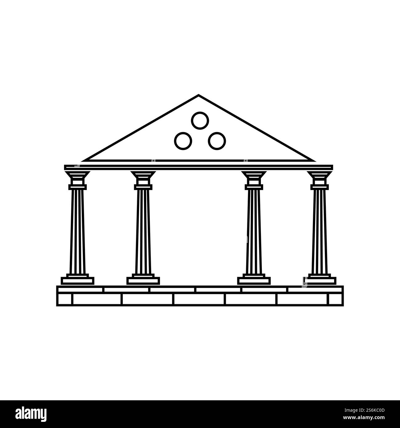 Colonnes de pilier antiques Rome grecque Athènes conception de logo bâtiment historique Illustration de Vecteur