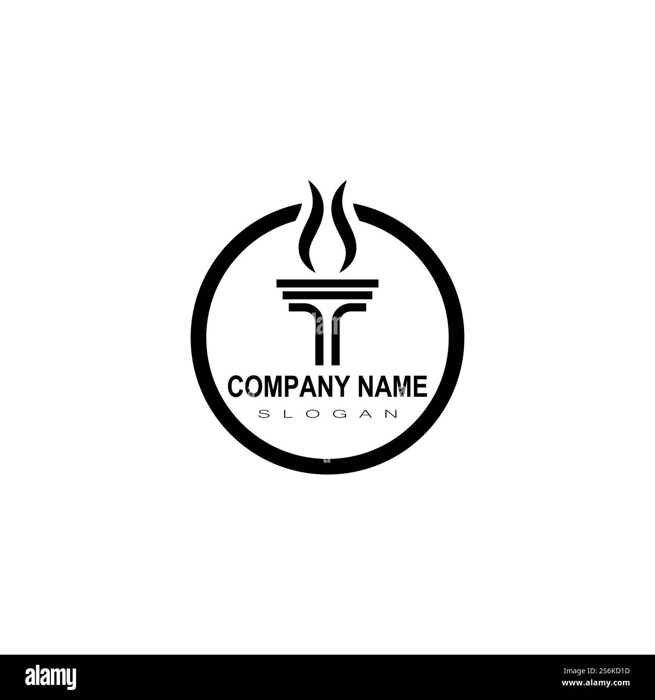 Colonnes de pilier antiques Rome grecque Athènes conception de logo bâtiment historique Illustration de Vecteur