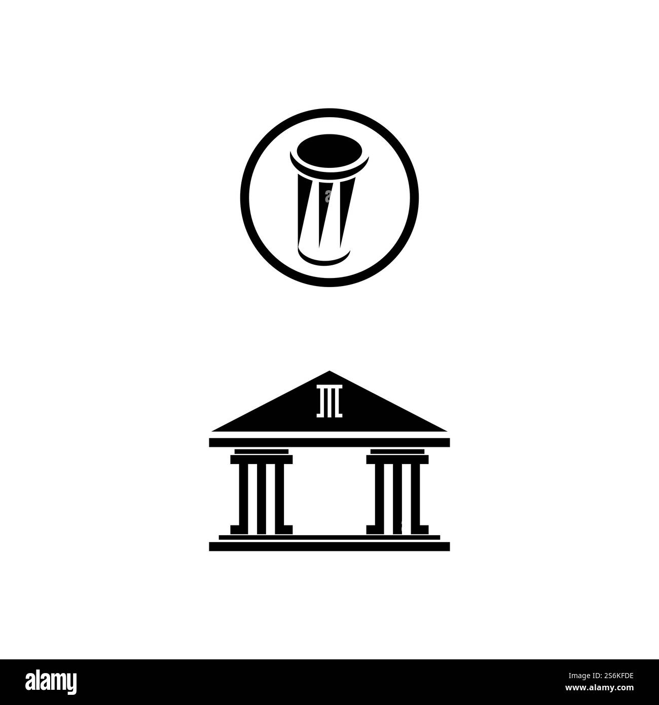 Colonnes de pilier antiques Rome grecque Athènes conception de logo bâtiment historique Illustration de Vecteur