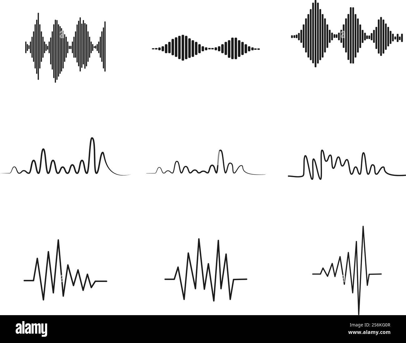 Ensemble de conception vectorielle de logo de musique Sound wave Illustration de Vecteur
