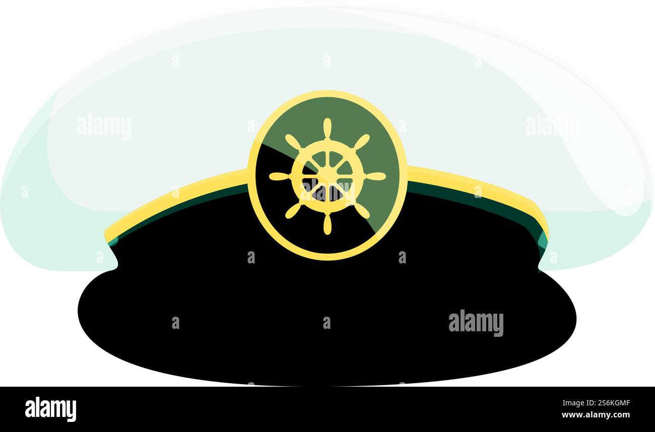 Icône de chapeau de capitaine de mer. Dessin animé de l'icône vectorielle de chapeau de capitaine de mer pour la conception de Web isolé sur fond blanc. Icône de chapeau de capitaine de mer, style de bande dessinée Illustration de Vecteur