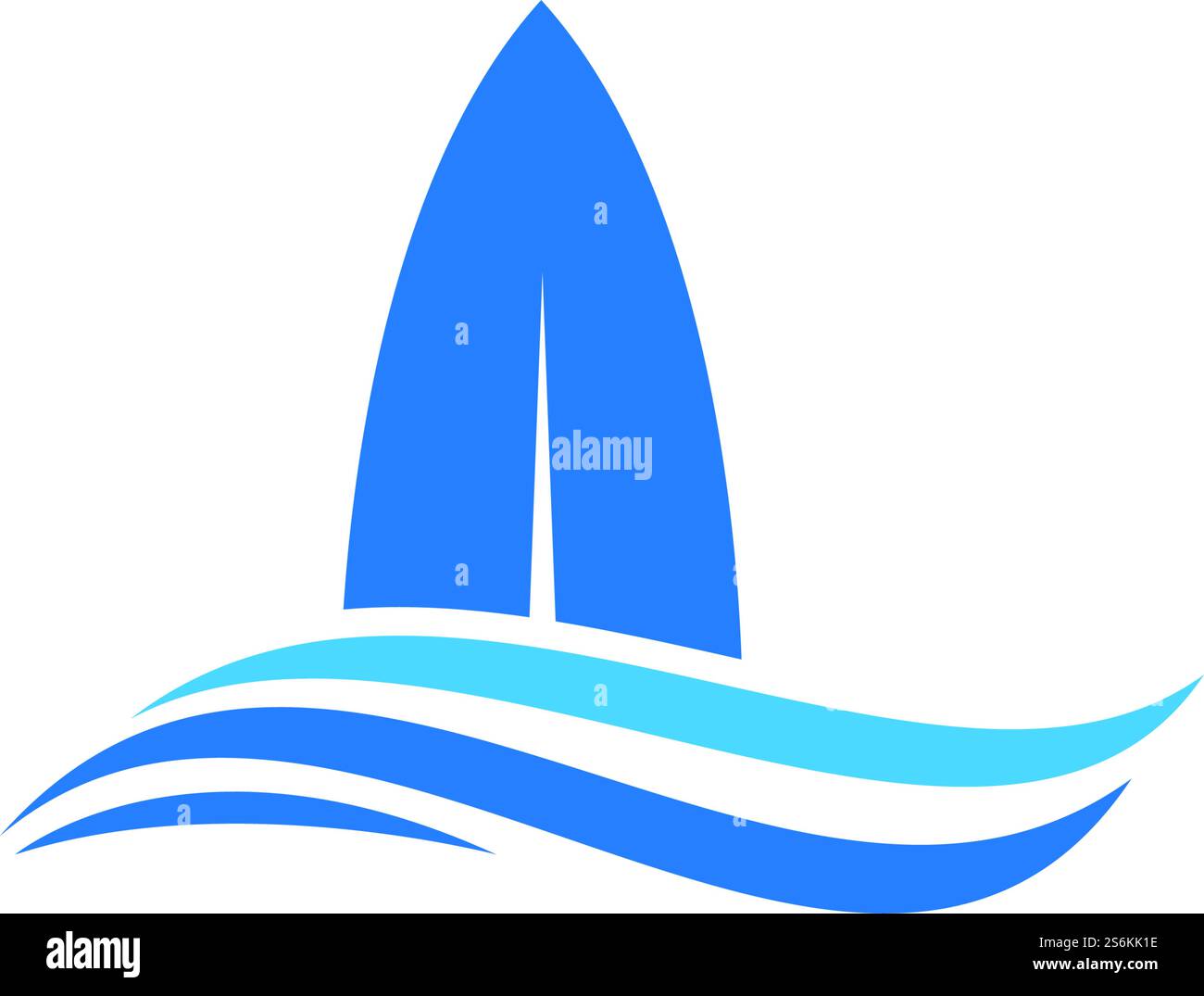 Conception plate de vecteur de logo de planche de surf Illustration de Vecteur