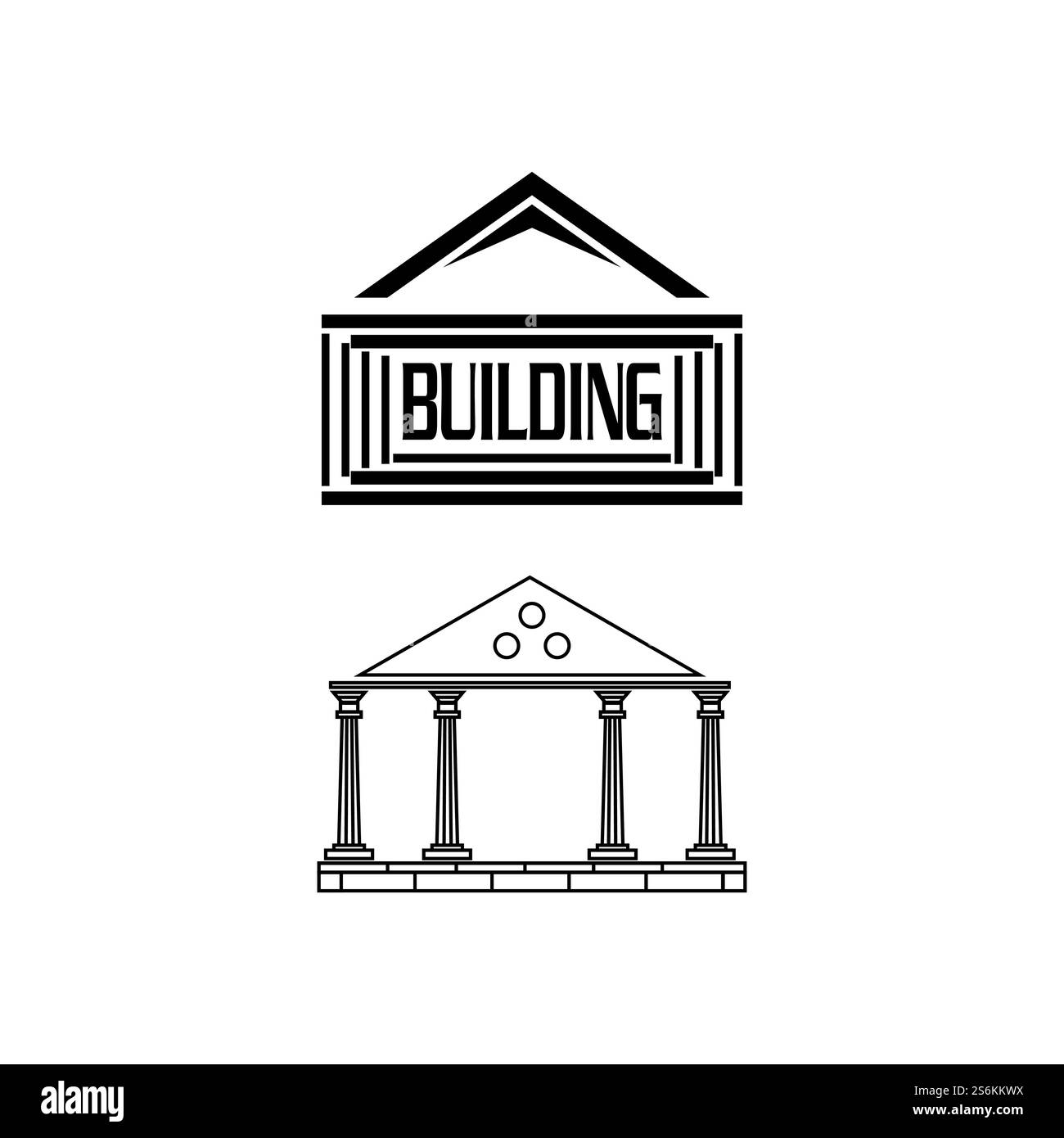 Colonnes de pilier antiques Rome grecque Athènes conception de logo bâtiment historique Illustration de Vecteur