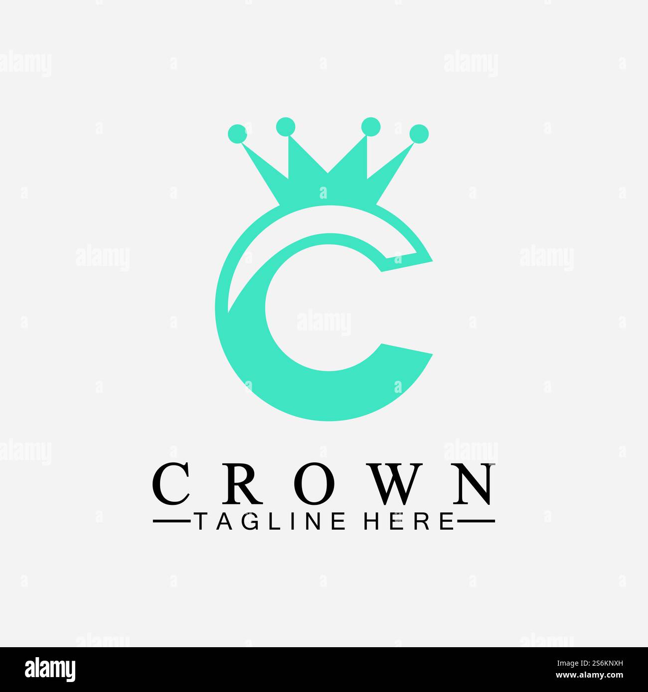 C le logo Crown initial conçoit des illustrations vectorielles Illustration de Vecteur
