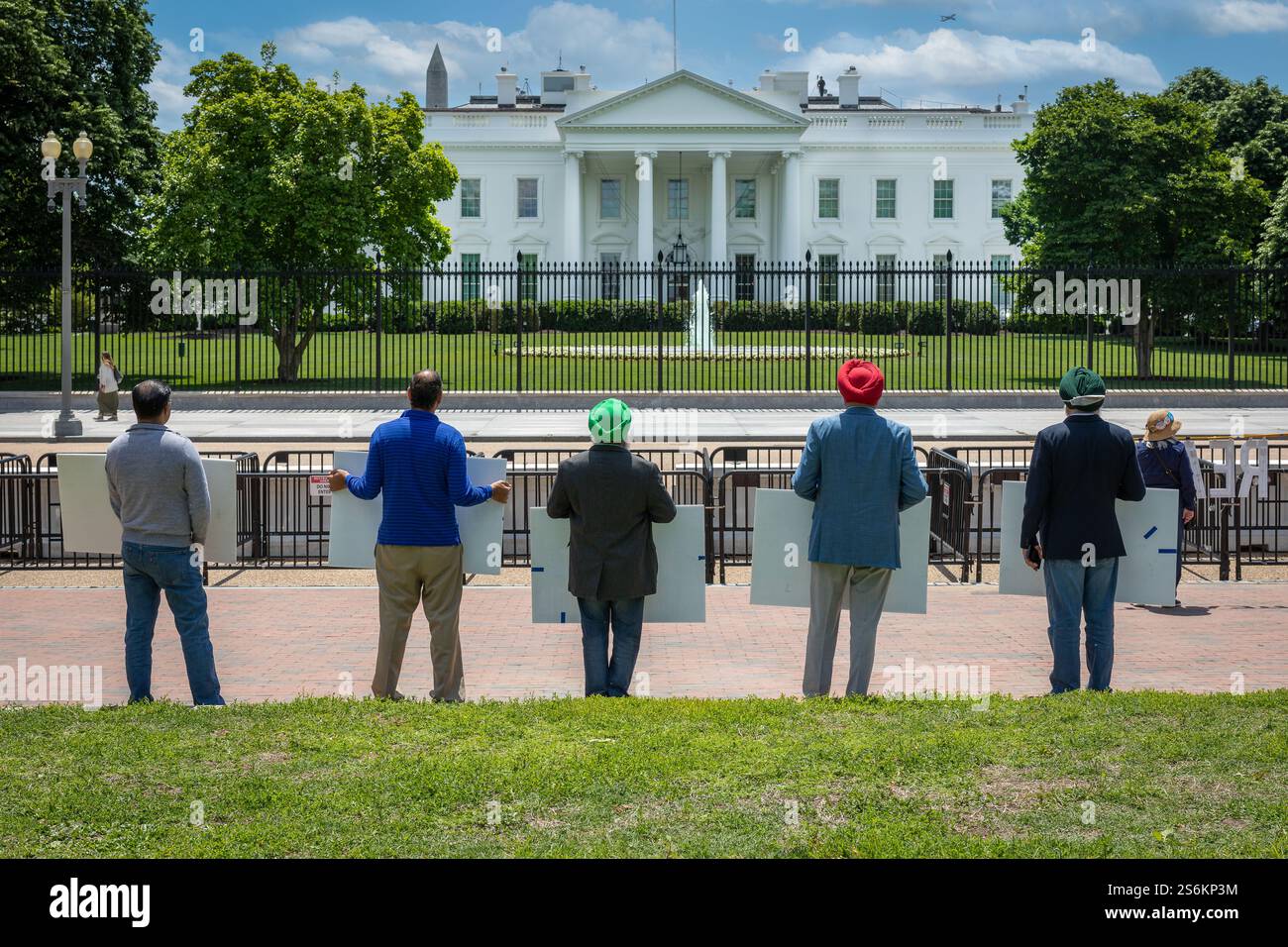 Soutien à la Maison Blanche pour les manifestations en cours des agriculteurs en Inde contre les réformes agricoles du gouvernement Modi. Banque D'Images