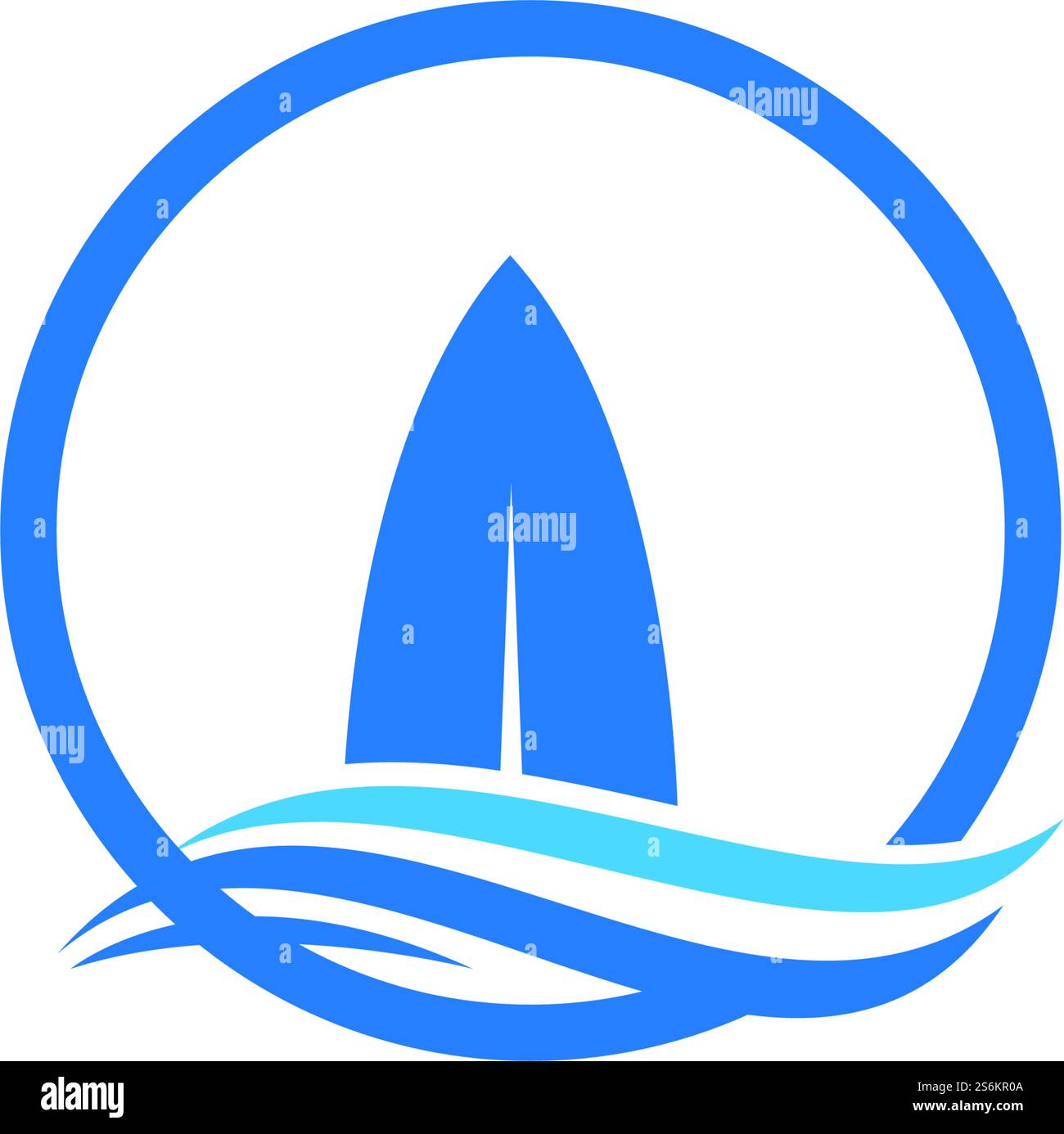 Conception plate de vecteur de logo de planche de surf Illustration de Vecteur