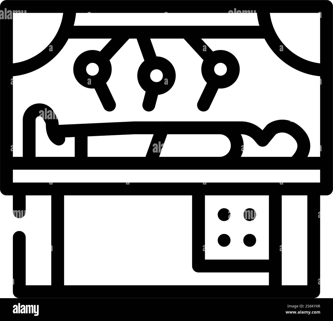 vecteur d'icône de ligne d'opération chirurgicale de robot. signe d'opération chirurgicale par robot. illustration noire du symbole de contour isolé. illustration vectorielle d'icône de ligne d'opération chirurgicale pour robot Illustration de Vecteur