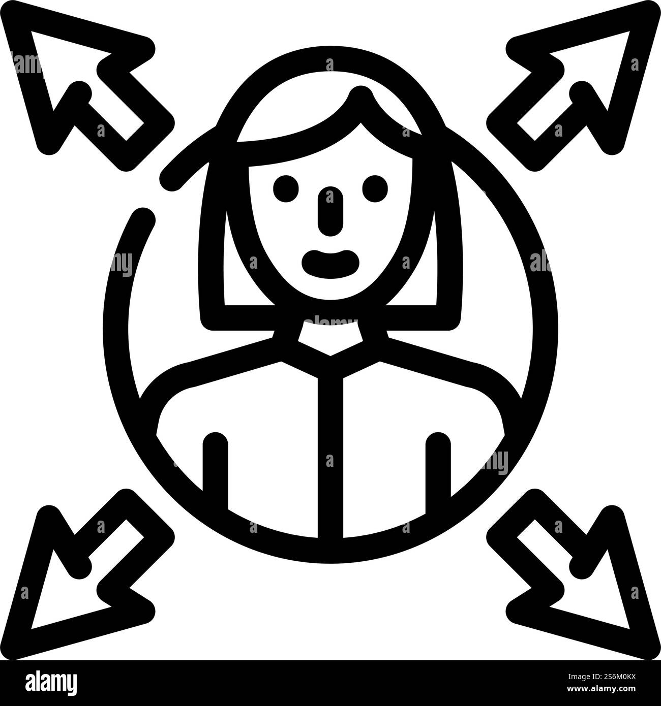 vecteur d'icône de ligne de choix de direction. panneau de choix de direction. illustration noire du symbole de contour isolé. illustration vectorielle d'icône de ligne de choix de direction Illustration de Vecteur