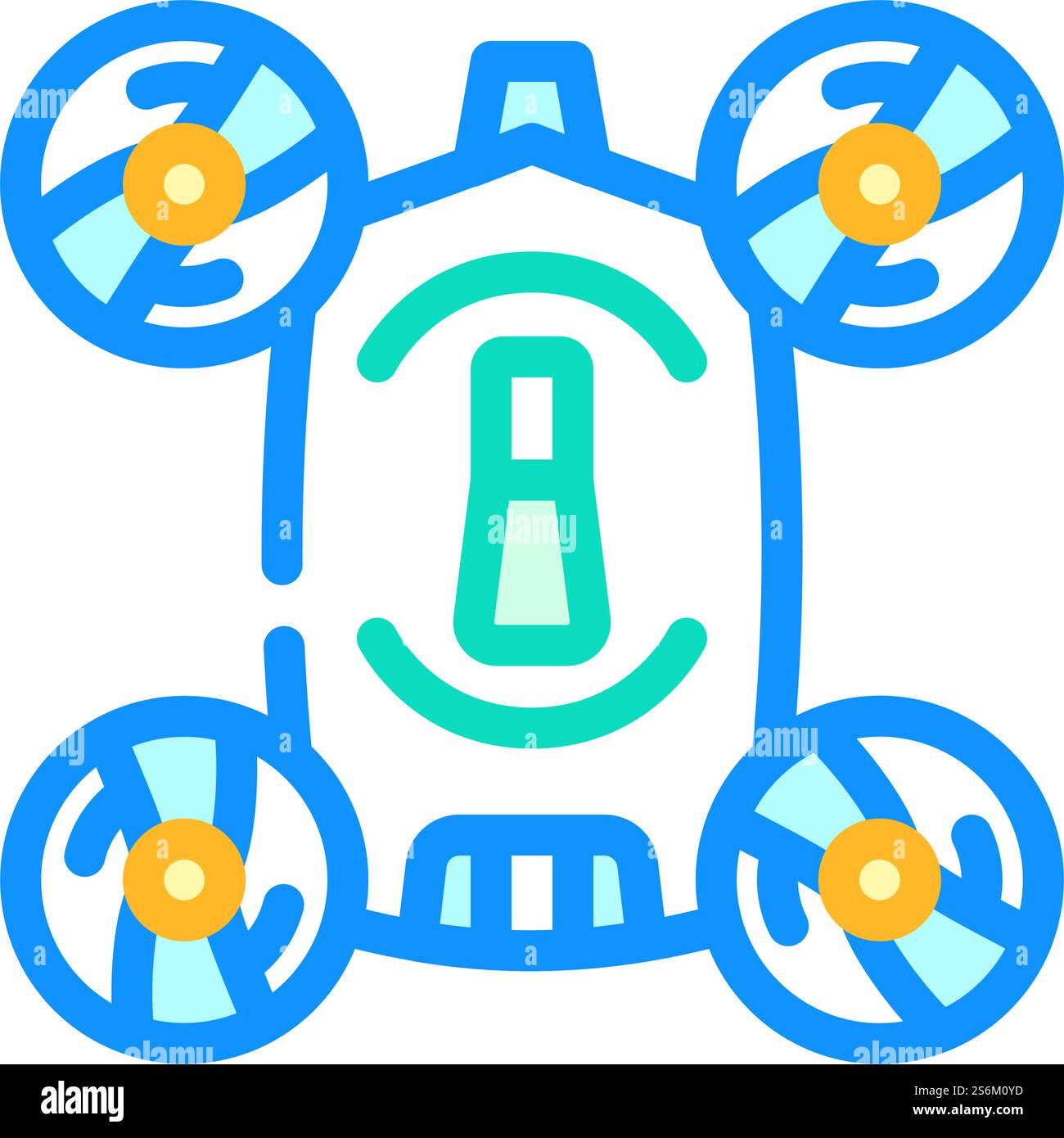 vecteur d'icône de couleur de robot copter. panneau de robot de copeaux. illustration de symbole isolé. illustration vectorielle d'icône de couleur de robot copter Illustration de Vecteur