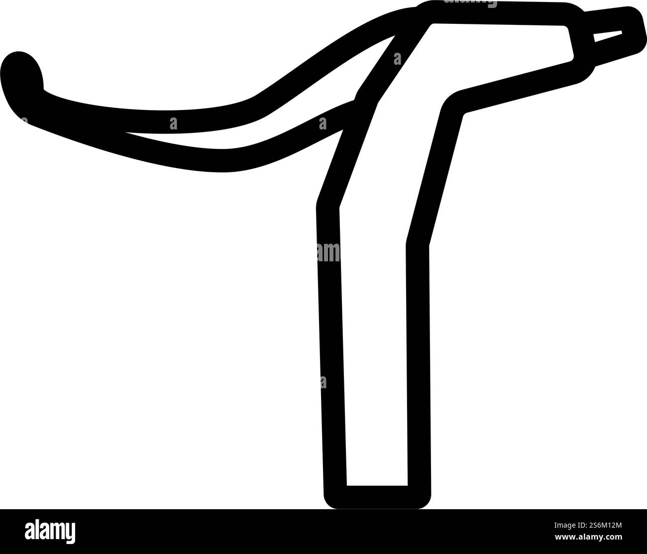 Icône frein de guidon de vélo. Contour en gras avec largeur de contour modifiable. Illustration vectorielle. Illustration de Vecteur