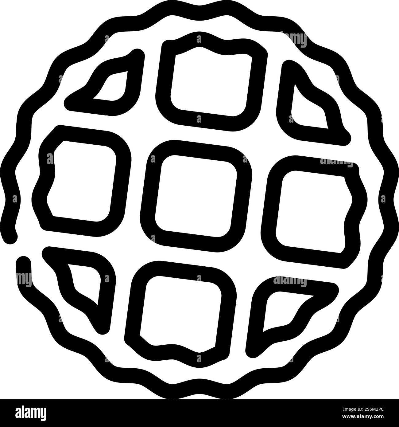 vecteur d'icône de ligne de dessert de gâteau de gaufres de belgique. panneau gaufres belges gâteau dessert. illustration noire du symbole de contour isolé. illustration vectorielle d'icône de ligne de dessert de gâteau de belgique Illustration de Vecteur