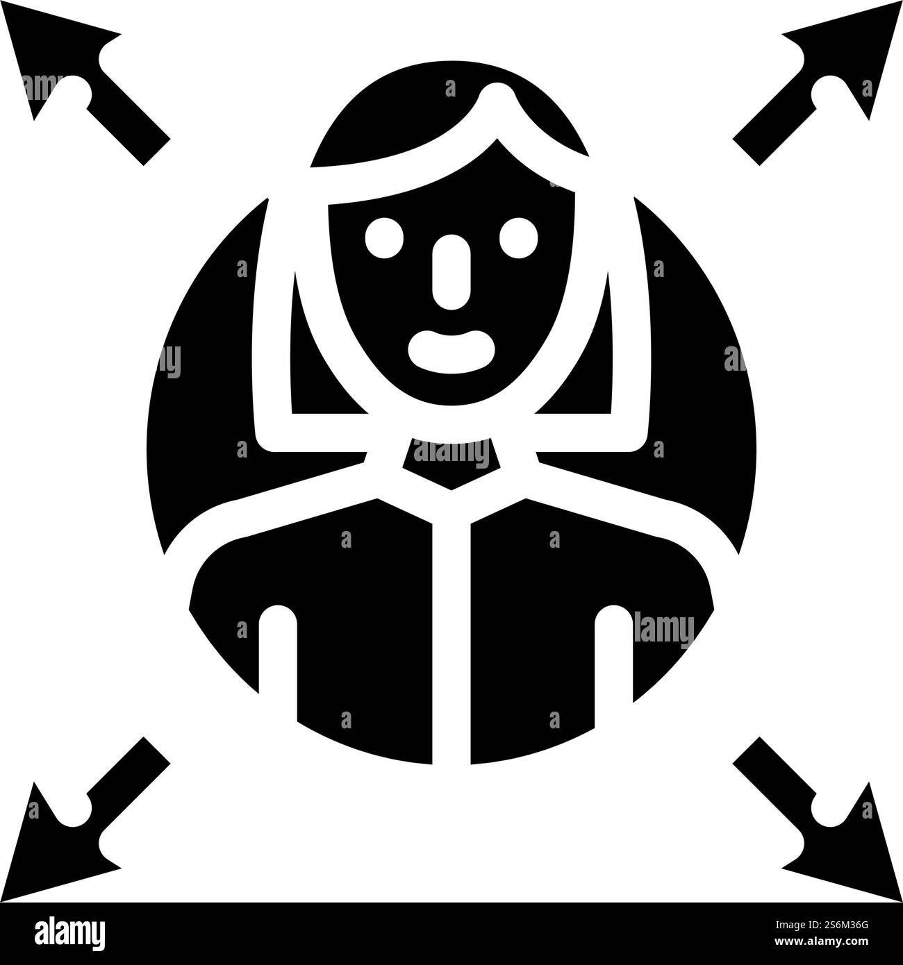 vecteur d'icône de glyphe de choix de direction. panneau de choix de direction. illustration noire du symbole de contour isolé. illustration vectorielle d'icône de glyphe de choix de direction Illustration de Vecteur