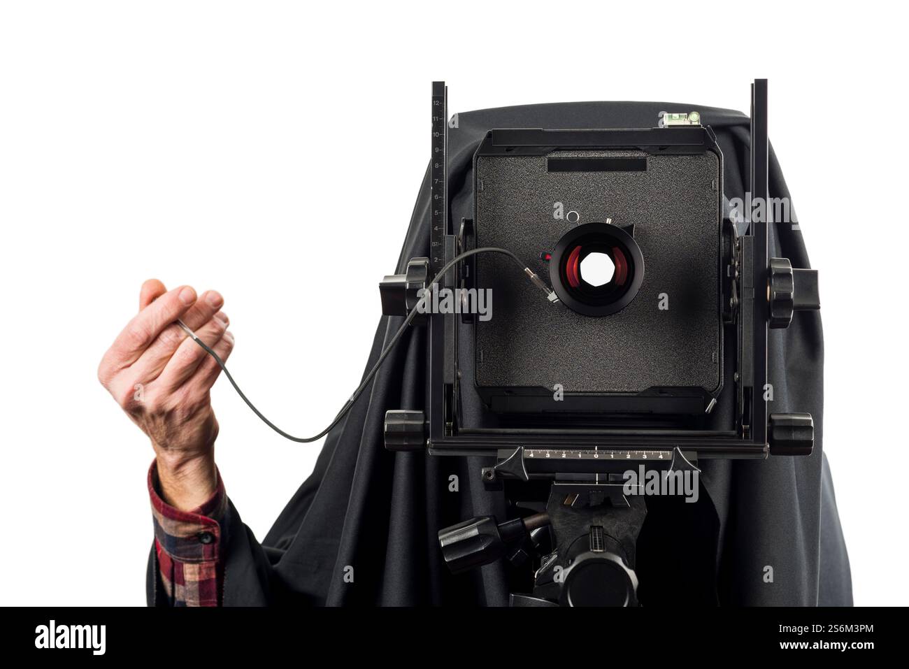 Prise de vue avec un appareil photo grand format dans un studio de photographie. Banque D'Images