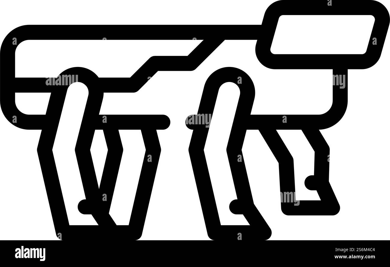 vecteur d'icône de ligne de robot robodog. enseigne robot-chien. illustration noire du symbole de contour isolé. illustration vectorielle d'icône de ligne de robot robodog Illustration de Vecteur