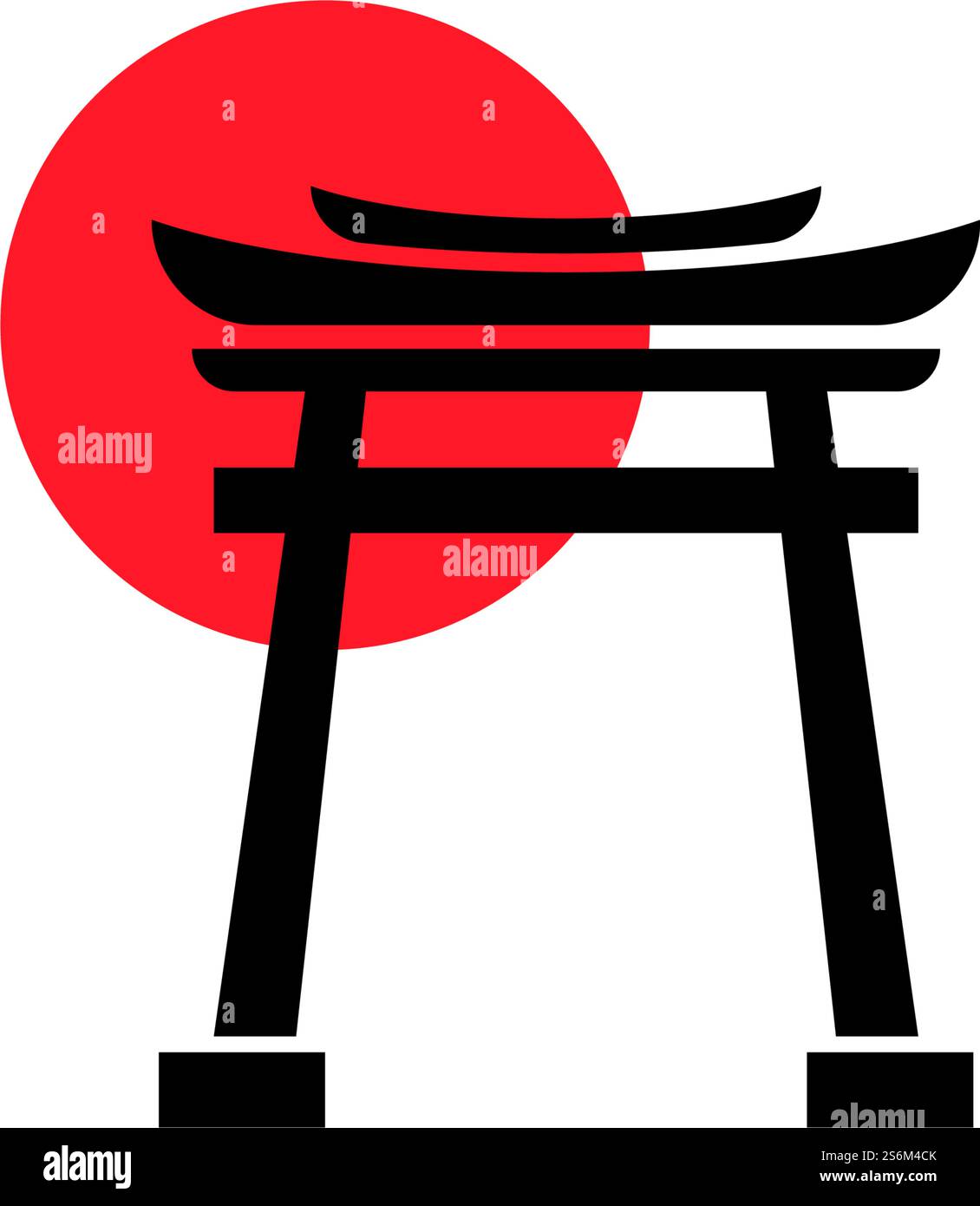 Conception vectorielle de logo d'illustration de porte Torii Illustration de Vecteur